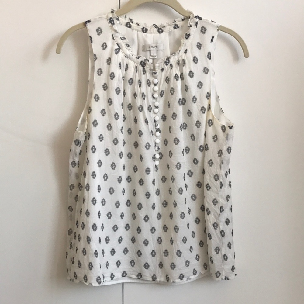 White patterned sleeveless top